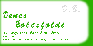 denes bolcsfoldi business card